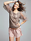  TS Nude Puff Sleeved Mesh Blouse