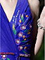  Opruiming! a-lijn / prinses v-hals vloer-lengte elastisch geweven satijn met beading 's avonds / prom dress