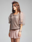  TS Nude Puff Sleeved Mesh Blouse