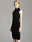  ts vintage style cashmere turtle nek schede jurk