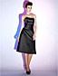  A-line Strapless Knee-length Satin Cocktail Dress