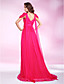  Chiffon A-line V-neck Court Train Evening Dress inspired by Linda Cardellini at Cannes Film Festival