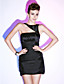  Sheath/Column Straps Short/Mini Taffeta Cocktail Dress
