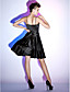  A-line Spaghetti Straps Knee-length Satin Cocktail Dress