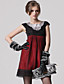  TS Stereoscopic Decoration Cape Sleeves Organza Dress
