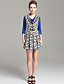  TS Printed Pleated Cowl Neck Dress