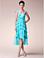  A-line Straps Sweetheart Asymmetrical Chiffon Elastic Woven Satin Wedding Party Dress