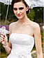  A-line Strapless Knee-length Satin Wedding Dress