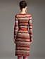  TS Printed Belted Midi Bodycon Dress