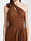  Sheath/Column One Shoulder Floor-length Chiffon Bridesmaid Dress