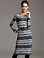  TS Printed Belted Midi Bodycon Dress