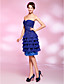  A-line Sweetheart Knee-length Sequined  Chiffon Cocktail Dress