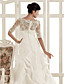  A-line Jewel Chapel Train Taffeta Wedding Dress