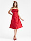  A-line Princess Strapless Knee-length Taffeta Bridesmaid Dress
