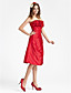  A-line Princess Strapless Knee-length Taffeta Bridesmaid Dress