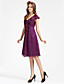  Sheath/ Column Sleeveless One Shoulder Knee-length Chiffon Bridesmaid Dress