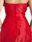  A-line Princess Strapless Knee-length Taffeta Bridesmaid Dress
