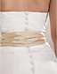  Trumpet/Mermaid Strapless with Sashes Chapel Train Taffeta Wedding Dress