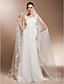  One-tier Cathedral Wedding Veils With Lace Applique Edge