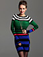  TS Color-block Knit Sweater Dress