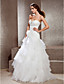  A-line Strapless Floor-length Organza Wedding Dress