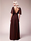  Sheath/Column V-neck Floor-length Chiffon Mother of the Bride Dress
