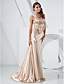  Trumpet/Mermaid V-neck Sweep/Brush Train Charmeuse Evening Dress