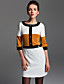  TS Color Block Wool Blended Dress