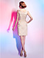  Sheath/ Column V-neck Chiffon Cocktail Dress With Side-Draping