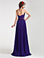  A-line Halter Floor-length Chiffon Bridesmaid Dress