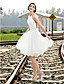  A-line Halter Knee-length Chiffon Wedding Dress
