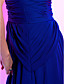  A-line Straps Chiffon Over Stretch Satin Cocktail Dress