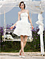  A-line Strapless Short/Mini Organza Taffeta  Wedding Dress