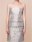  Sheath/Column Strapless Knee-length Taffeta Mother Of The Bride Dress With A Wrap