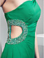  Sheath/Column One Shoulder Chiffon Evening Dress With Sweep/Brush Train