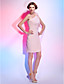  Sheath/Column One Shoulder Short/Mini Chiffon Cocktail Dress