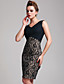  TS grasiøs farge-blokk blonder bodycon kjole