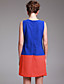  simplicidade ts vestido sem mangas bloco de cor (mais cores)