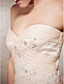  Trumpet/Mermaid Strapless Court Train Lace And Organza Wedding Dress
