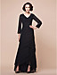  A-line V-neck Asymmetrical Chiffon And Matte Satin Mother Of The Bride Dress
