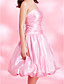  A-line One Shoulder Knee-length Taffeta Cocktail Dress