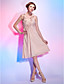  A-line Halter Knee-length Chiffon Cocktail Dress