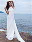  Sheath/Column Halter Watteau Train Chiffon Satin Wedding Dress