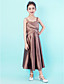  A-line Tea-length Satin Junior Bridesmaid Dress With Straps