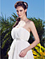  A-line Strapless Asymmetrical Chiffon Wedding Dress