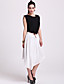  ts asymétrique réduit jupe en mousseline de soie avec ourlet ceinture (plus de couleurs)