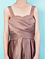  A-line Tea-length Satin Junior Bridesmaid Dress With Straps