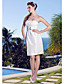  Sheath/Column Strapless Knee-length Taffeta Wedding Dress