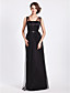  Sheath/Column Floor-length Tulle And Satin Bridesmaid Dress With Straps