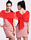  TS Color Block Cow Neck Silk Dress